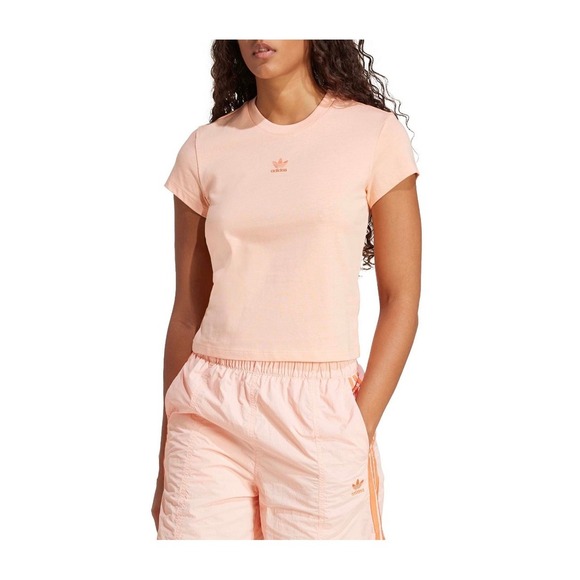 New Adidas Women's ESSENTIALS SLIM T-SHIRT Cropped Tee Casual Top size large $25 - Picture 1 of 11